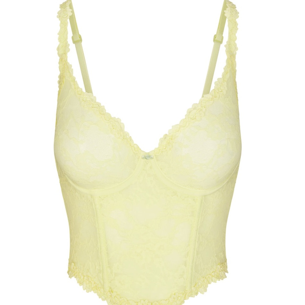 Skims Stretch Lace Corset Lemonade Large NWT